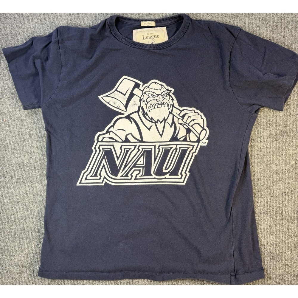Vintage League Classic NHL Bulldog Graphic T Shirt Navy Blue Mens Large